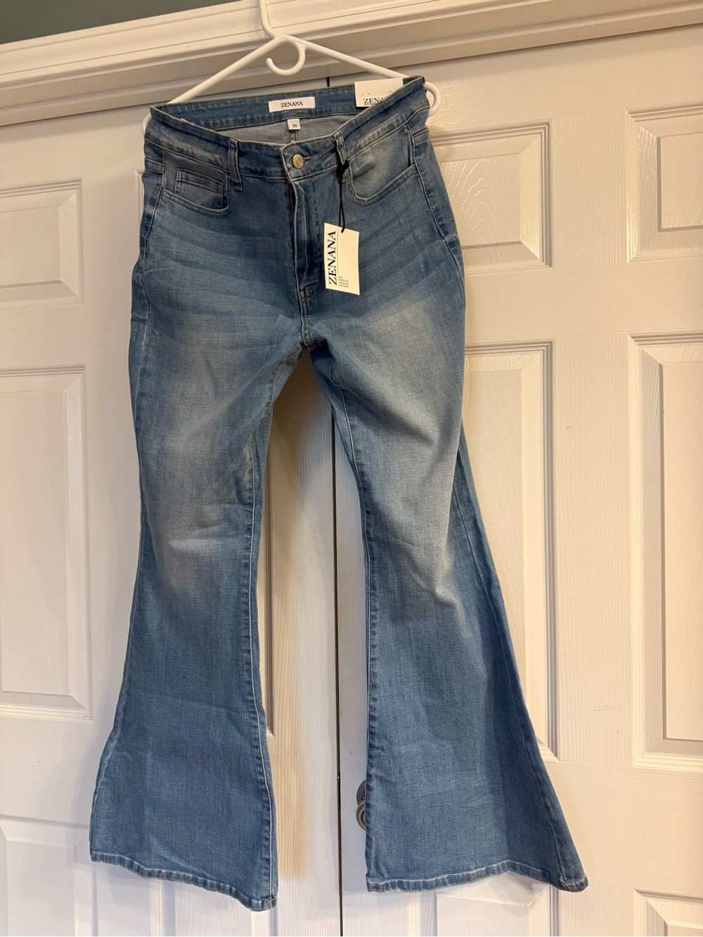 Zenana Outfitters Light Blue Flare Jeans - High Rise Wide Leg